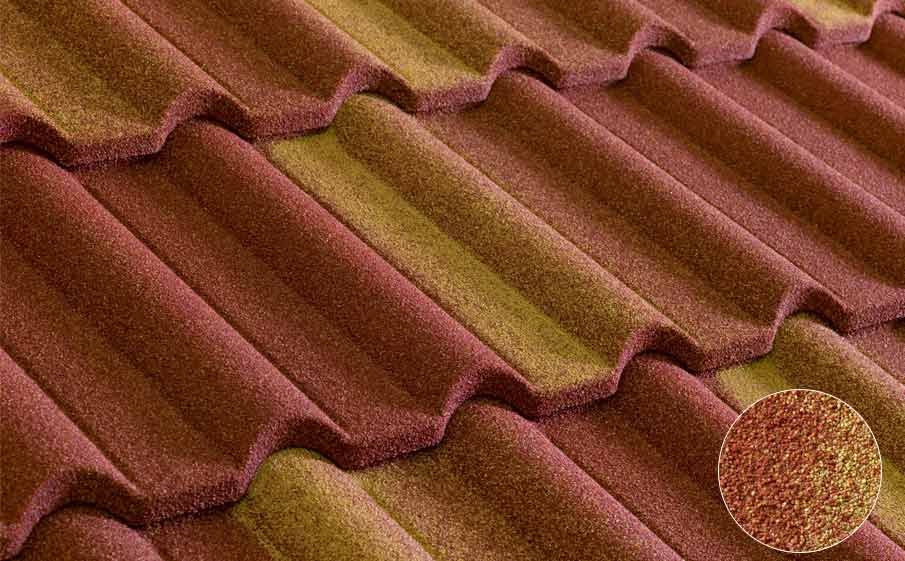 Композитная черепица METROTILE Галло терракотово-желтый, 1305*415 мм